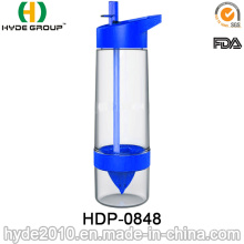 Bouteille adaptée aux besoins du client de l&#39;eau d&#39;infusion de fruit de Tritan de BPA de 650ml, bouteille en plastique d&#39;agrume de Zinger de fruit (HDP-0848)